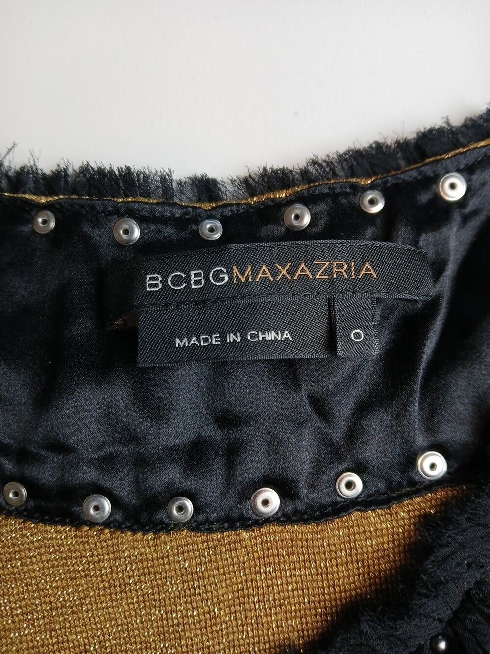 BCBGmaxmazria Black/Gold Bubble  Dress Size 0 Vintage Y2K Scoop Sleeveless Glitz - Picture 8 of 11
